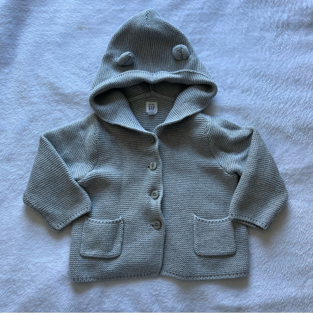 GAP Baby Grey Knit Cardigan